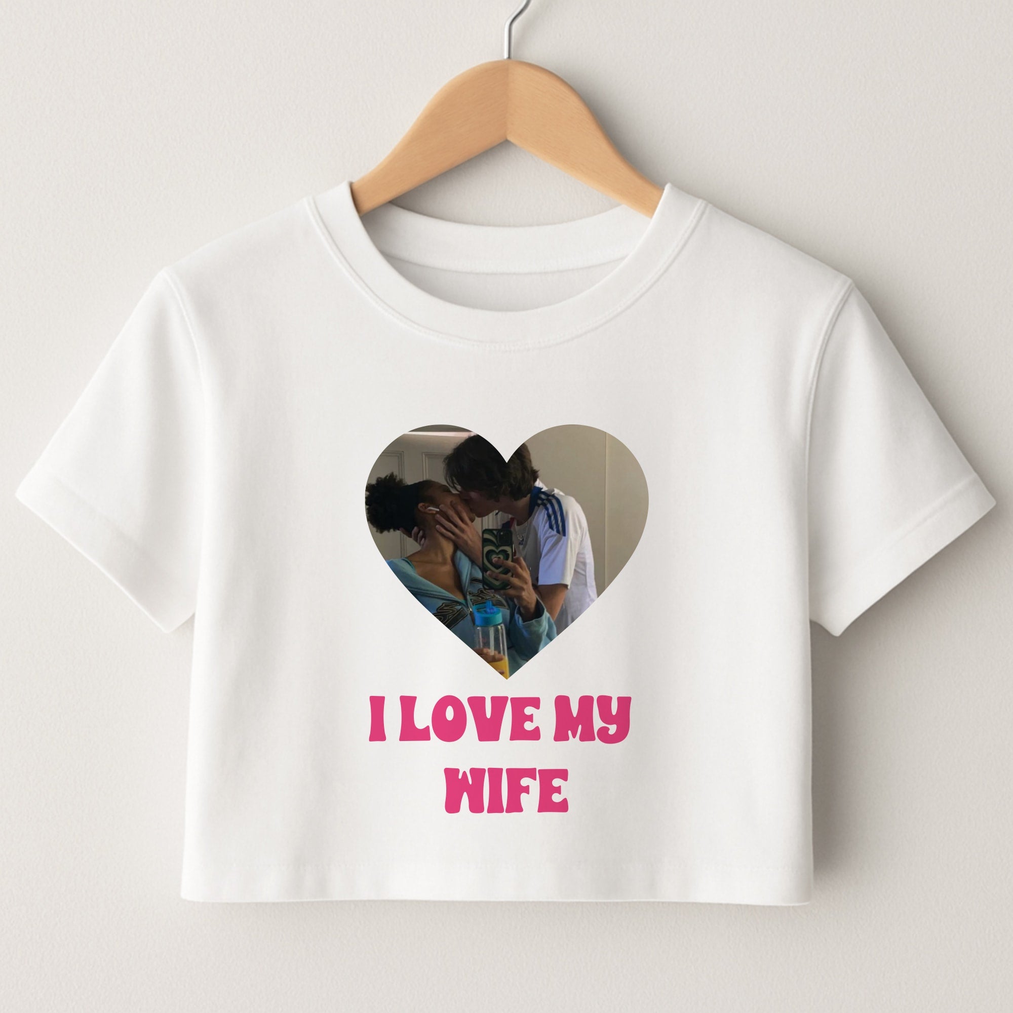 I Love My Wife - Personalised Couples Crop Top