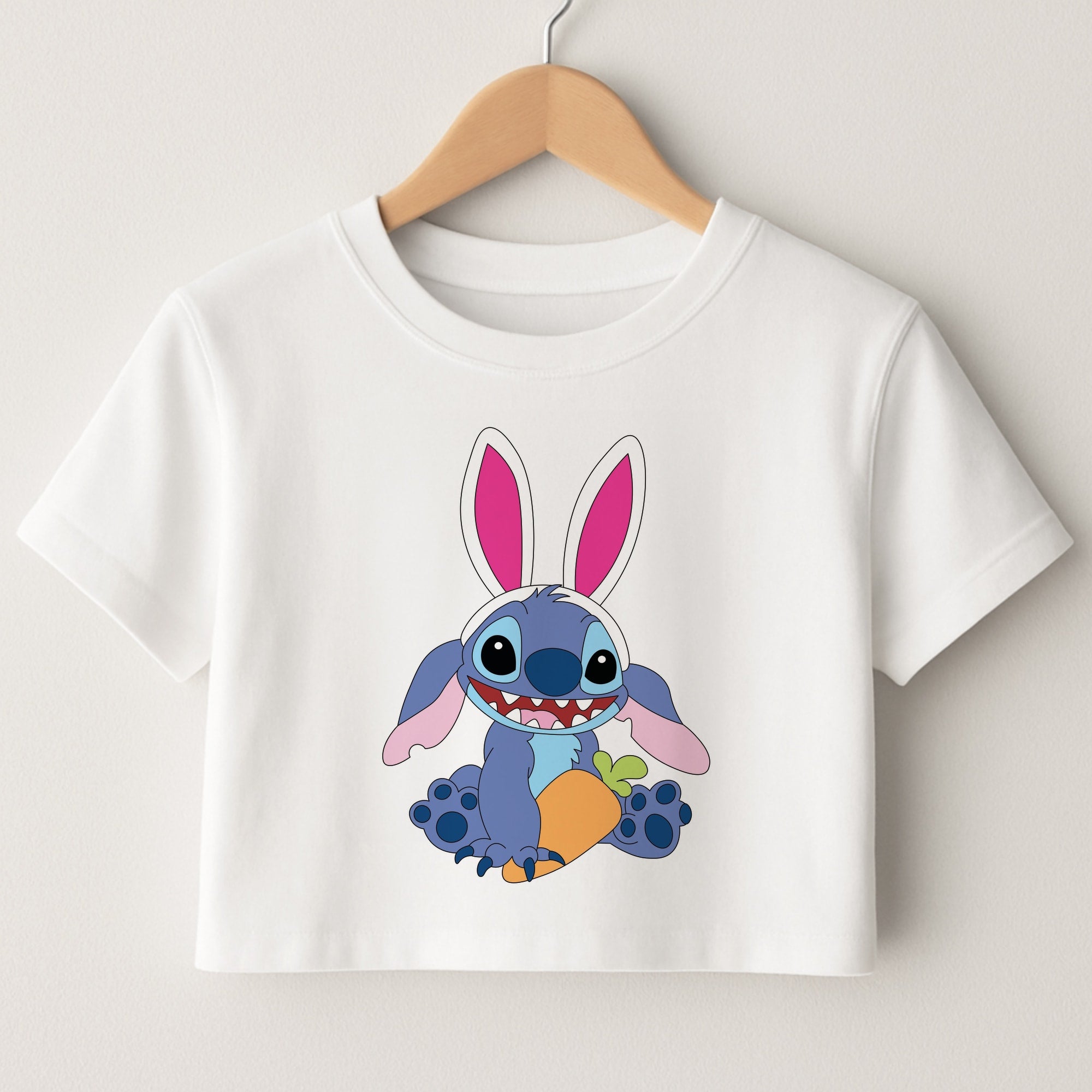 Easter Bunny Blue Alien Crop Top