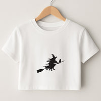 Witch And Cat - Halloween Crop Top