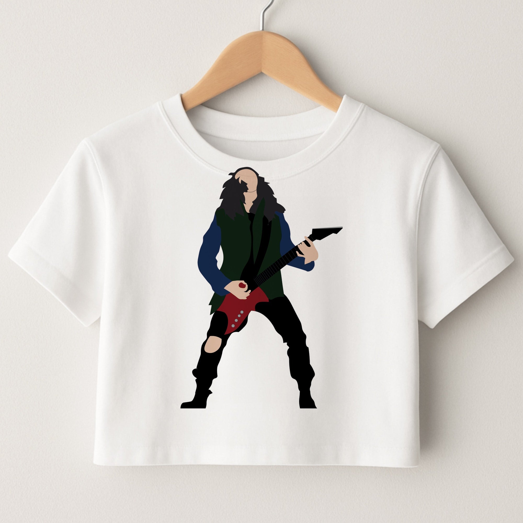Eddie Munson Playing Guitar Crop Top