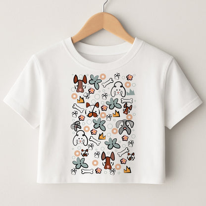 Bones and dogs - Dog Patterns Crop Top