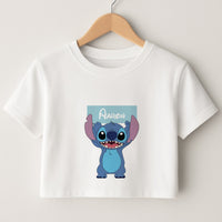 Standing Blue Alien - Personalised Disney Crop Top