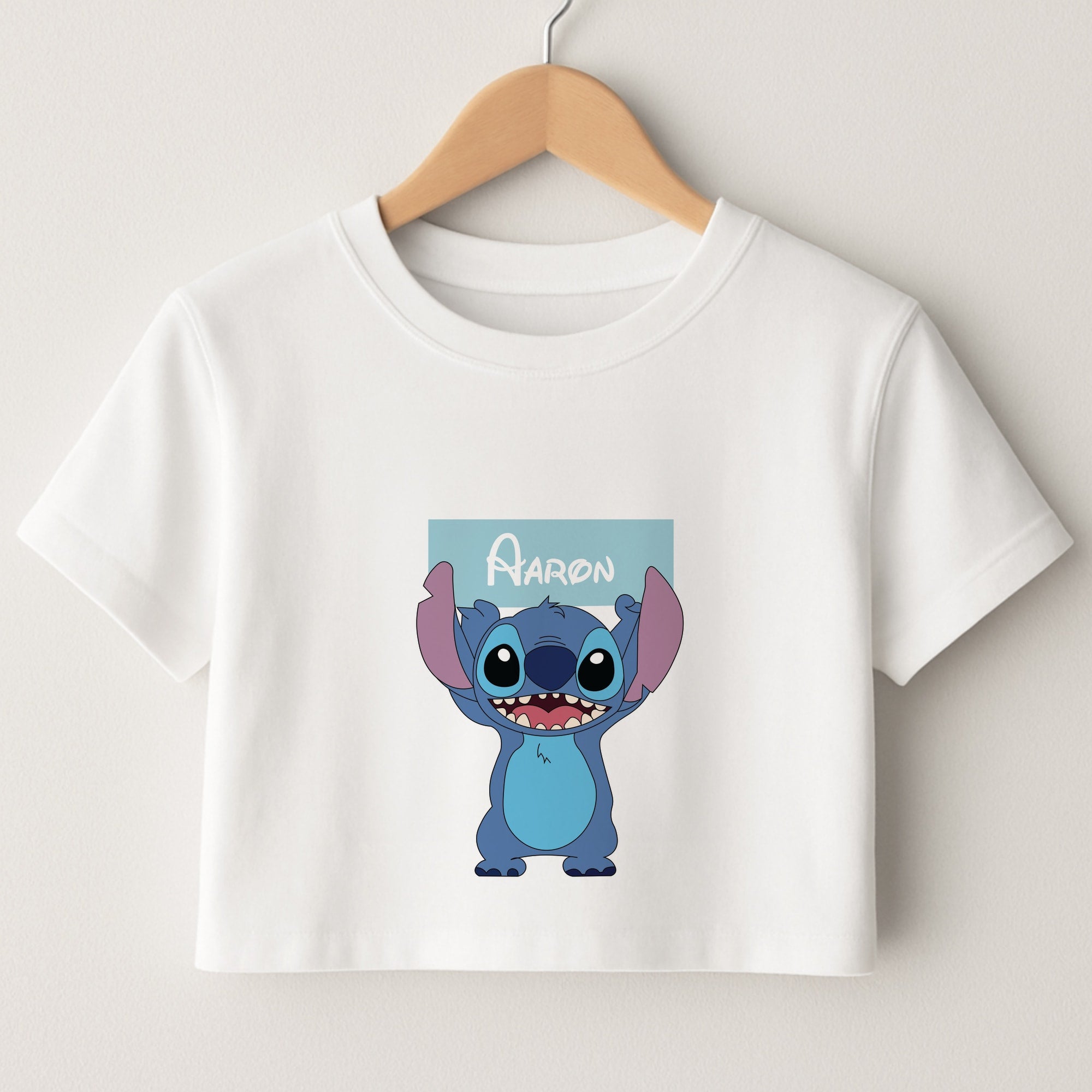 Standing Blue Alien - Personalised Disney Crop Top