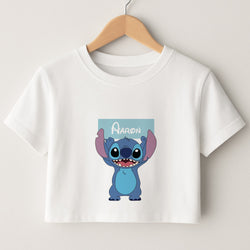 Standing Blue Alien - Personalised Disney Crop Top