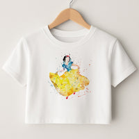 Watercolour Snow White Fairytale Crop Top