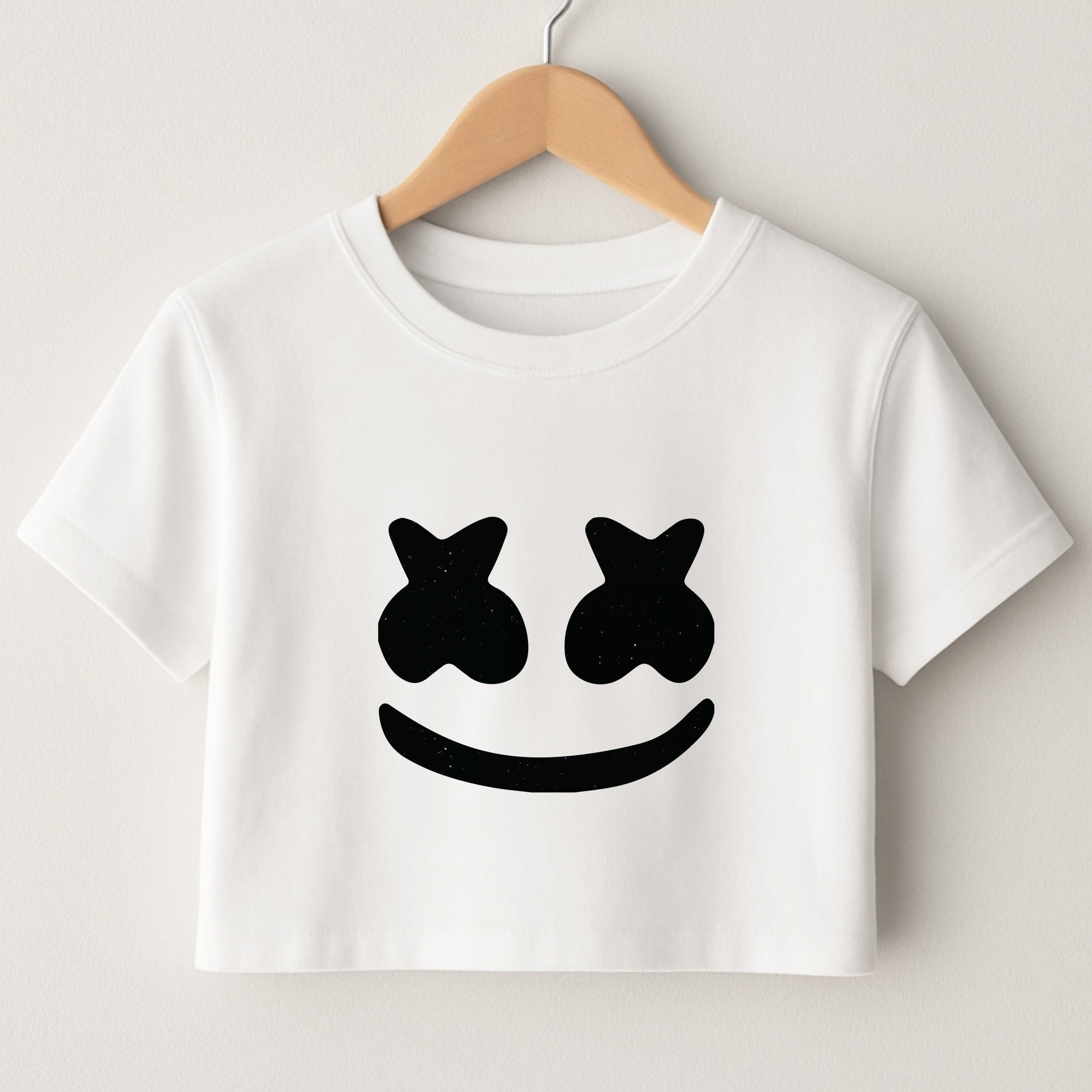 Black And White Helmet In Space  Crop Top