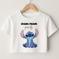 Ohana Means Family Pink Crop Top