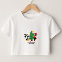 Festive Fairytale Mice - Christmas Crop Top