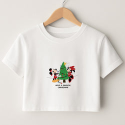 Festive Fairytale Mice - Christmas Crop Top