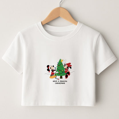 Festive Fairytale Mice - Christmas Crop Top