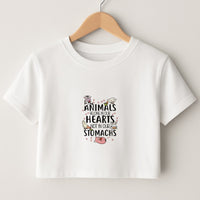 Animals Belong In Our Hearts - Vegan Crop Top