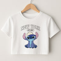 New York Blue Alien Crop Top