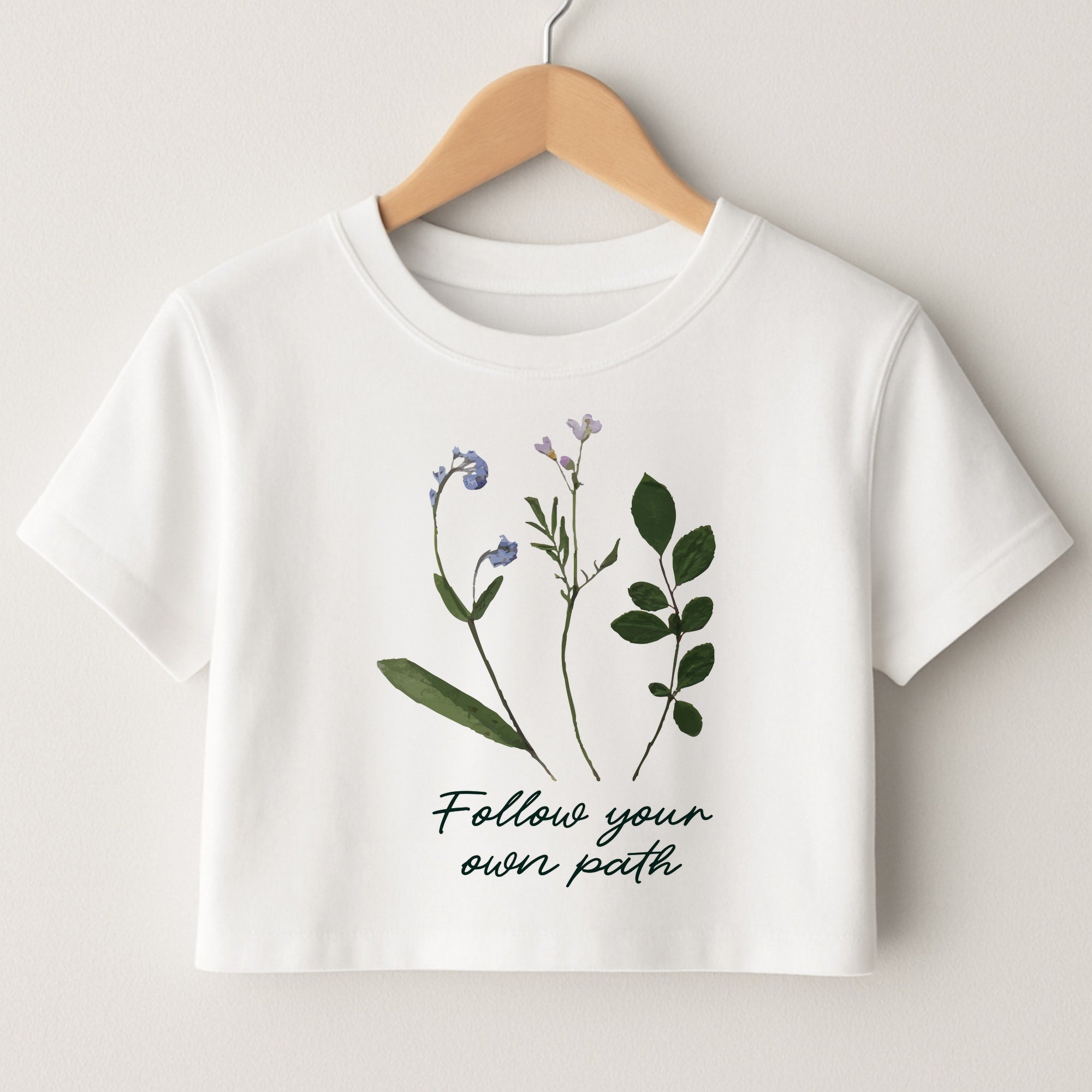 Follow Your Own Path Dark Green Crop Top