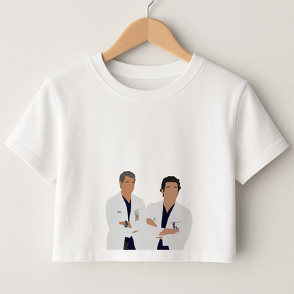 Two Doctors Arm Crossed - Grey's Crop Top