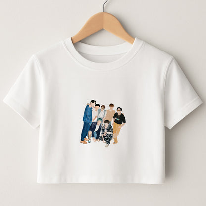 Casual K-Pop Band Band Crop Top