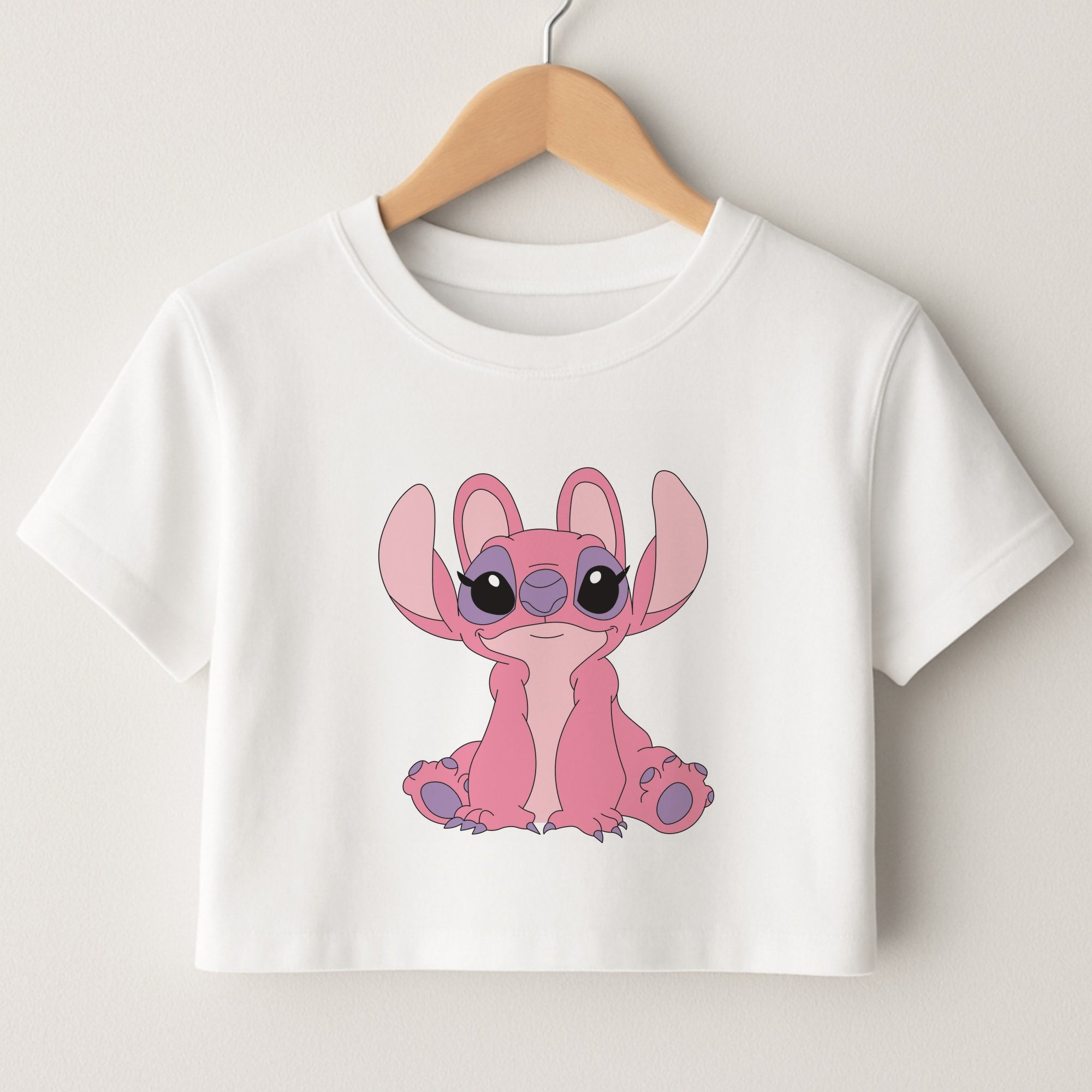 Sitting Down - Pink Alien Crop Top