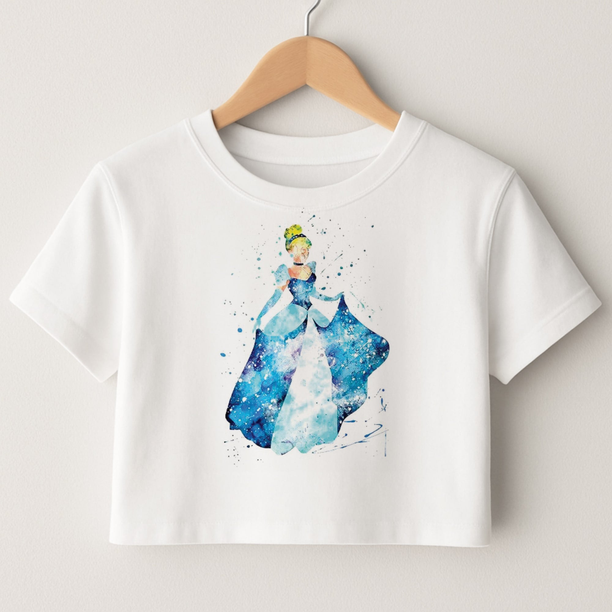 Watercolour Cinderella Fairytale Crop Top
