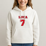 Red - Personalised Football   Hoodie 3