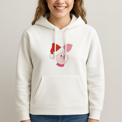Pig Pattern Christmas Unisex Hooded Sweatshirt