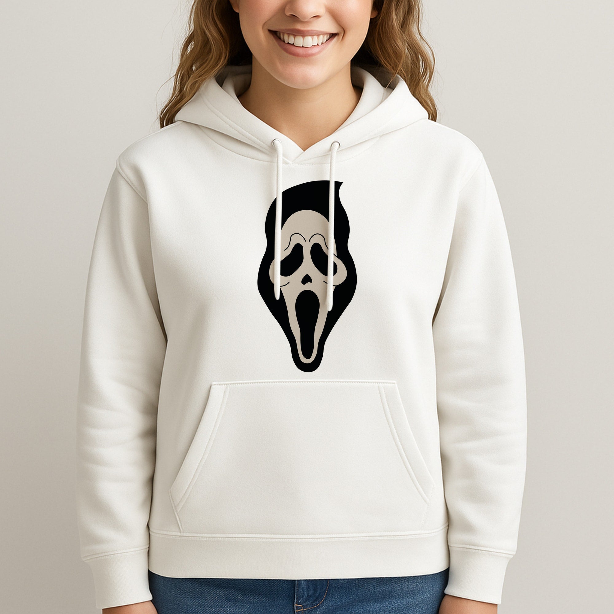 Pink Ghostface Pattern - Scream Unisex Hooded Sweatshirt