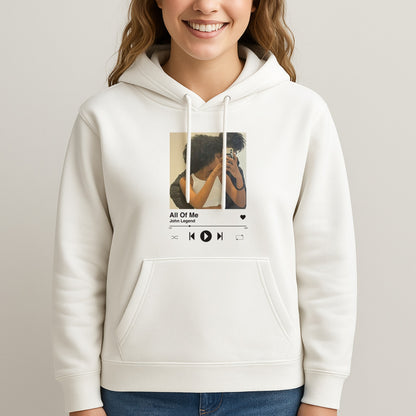 Album Cover - Personalised Couples Unisex Hooded Sweatshirt