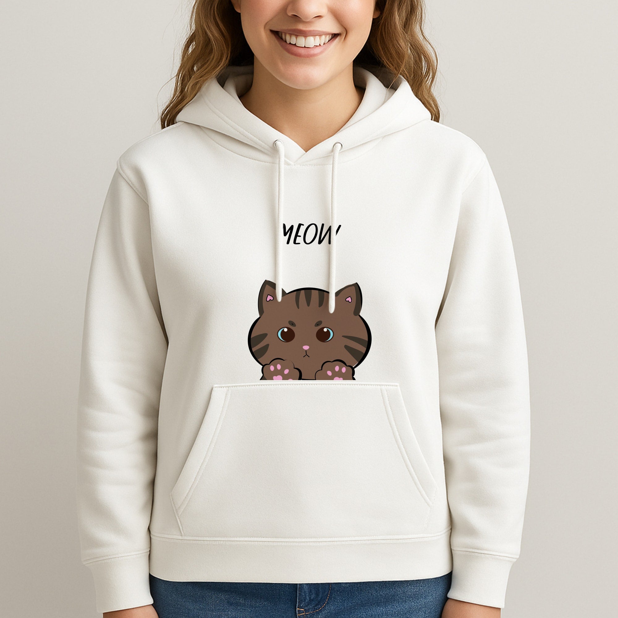 Meow Purple - Cats Unisex Hooded Sweatshirt