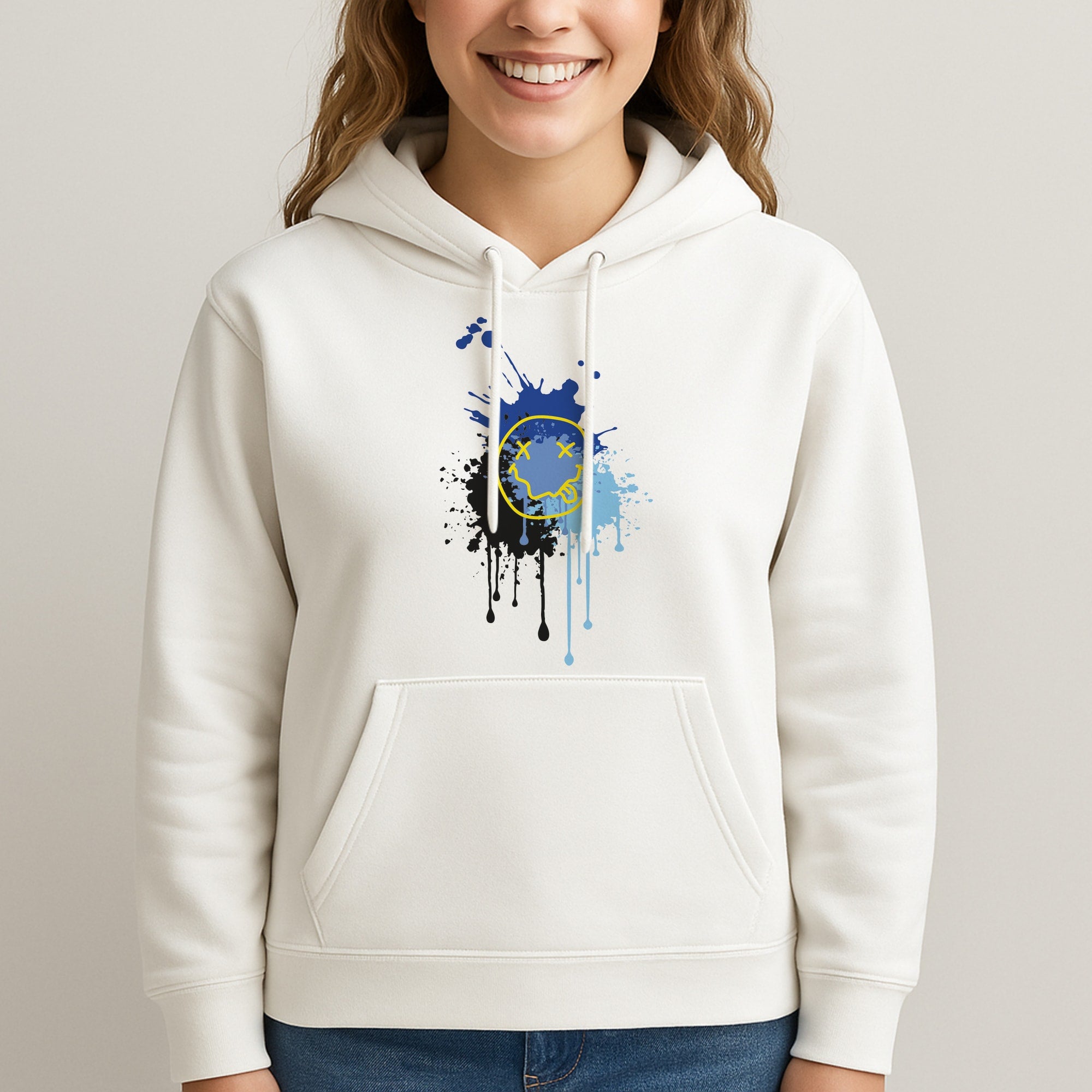 Blue Graffiti - Skate Aesthetic  Unisex Hooded Sweatshirt