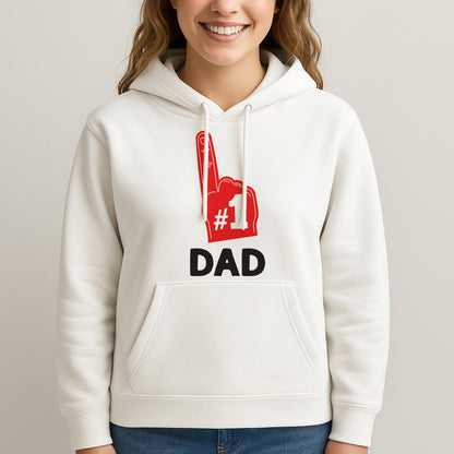 #1 Dad Foam Finger Unisex Hooded Sweatshirt