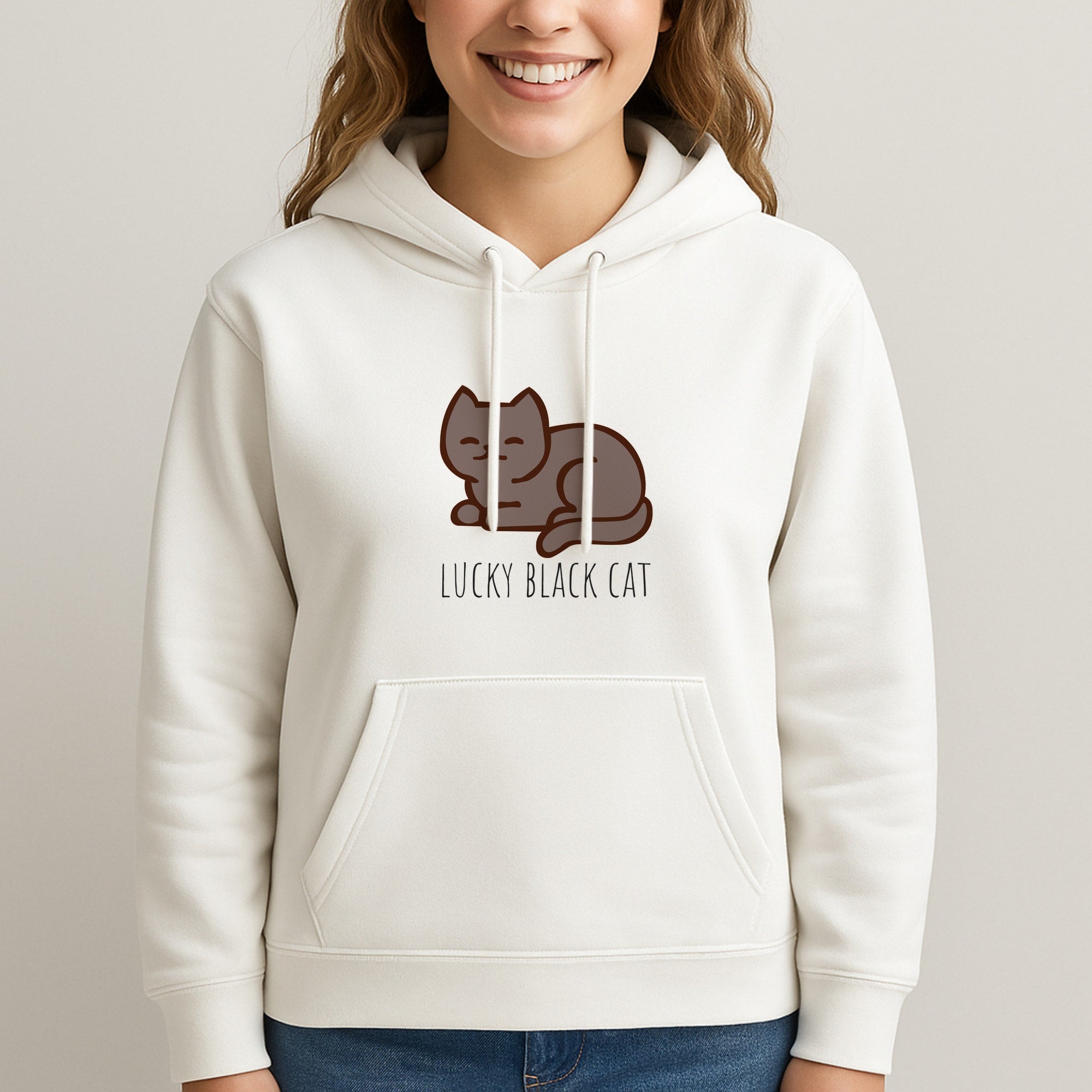 Lucky Black Cat - Cats Unisex Hooded Sweatshirt