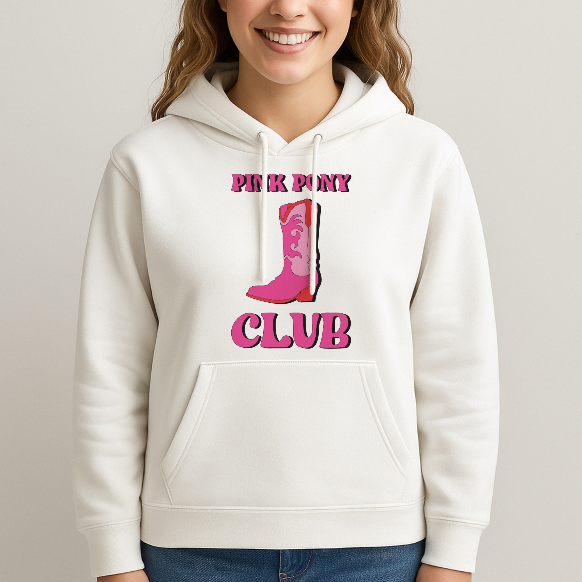 Zebra Print Pink Pony Club Unisex Hooded Sweatshirt