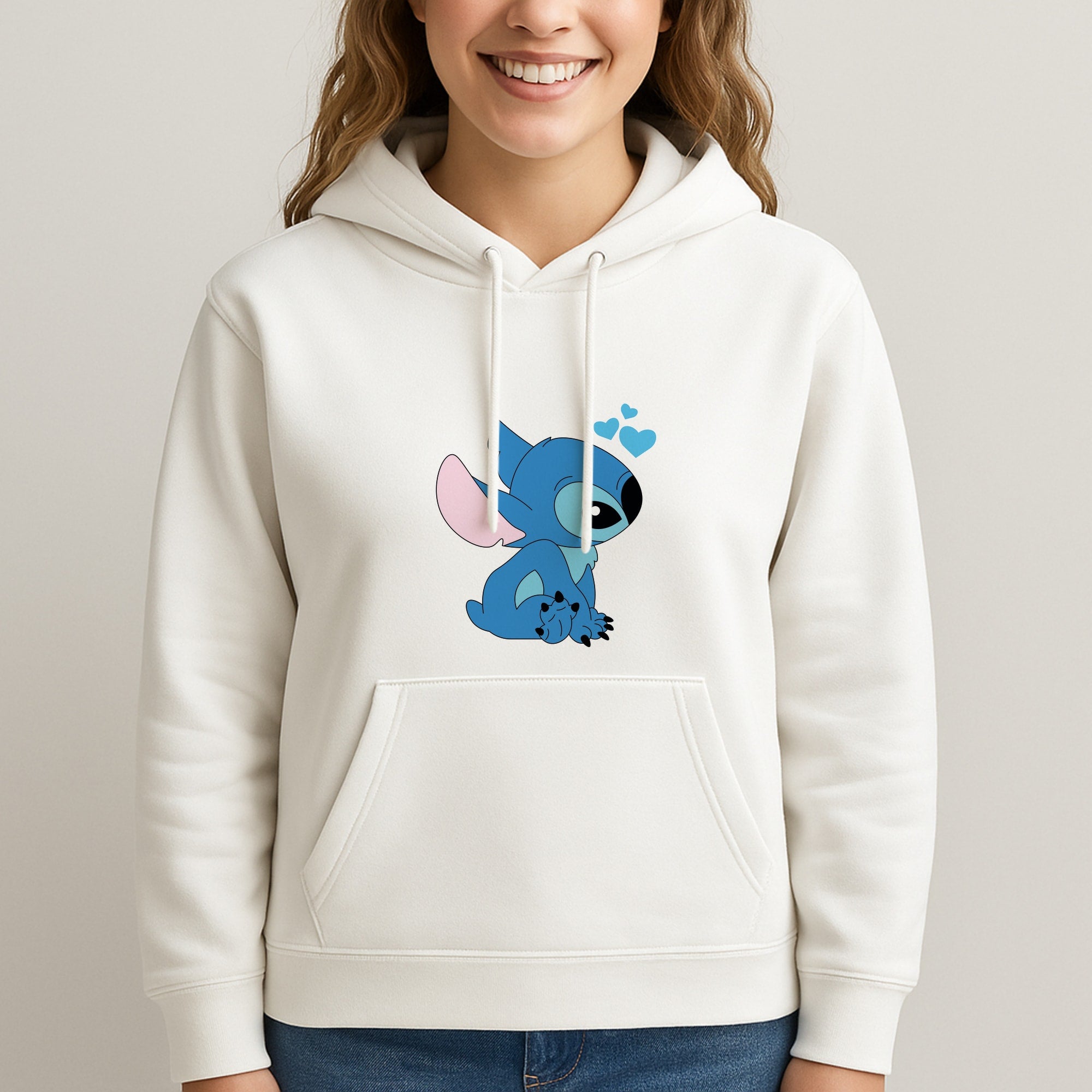 Blue Hearts Alien Blue Valentine's Unisex Hooded Sweatshirt