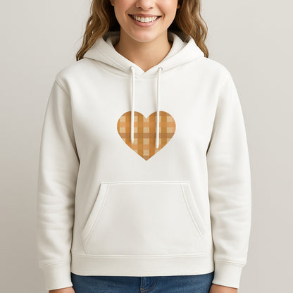 Orange Plaid Pattern- Autumn Unisex Hooded Sweatshirt