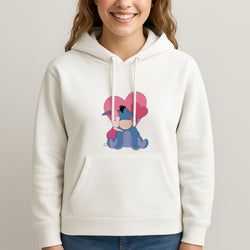Donkey and Pig Valentine's Unisex Hooded Sweatshirt
