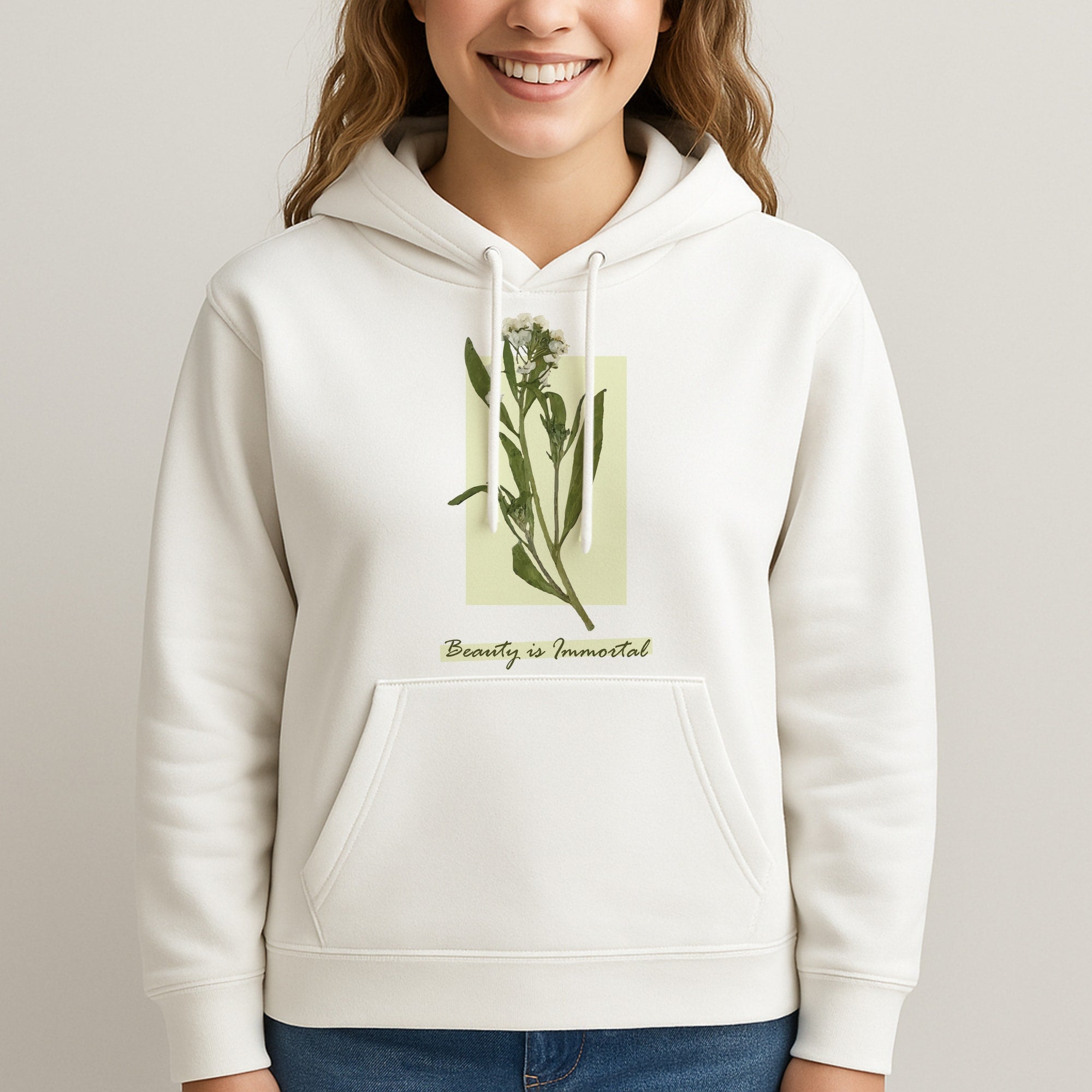 Beauty Is Immortal Press Flower Unisex Hooded Sweatshirt
