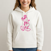 Sketched Mouse Outline Pink Hoodie 3