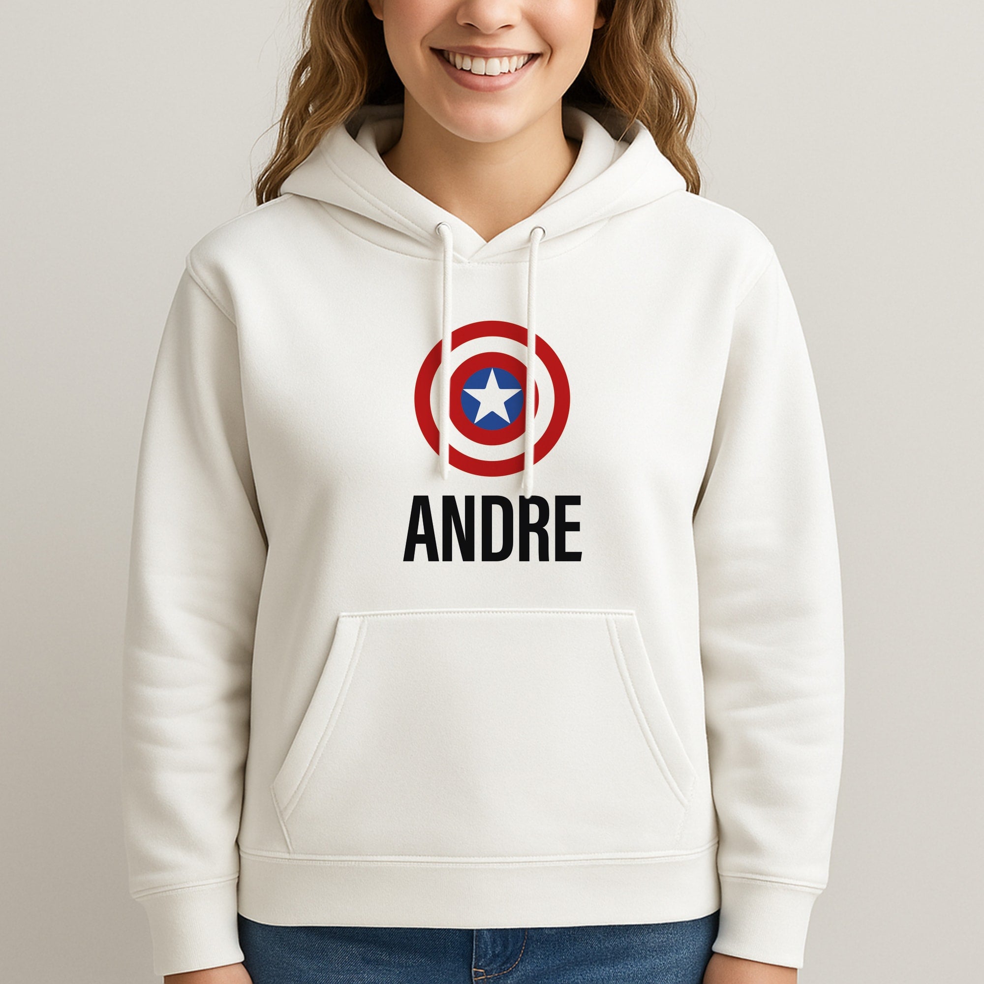 Captain America - Personalised Superhero Comic Unisex Hooded Sweatshirt