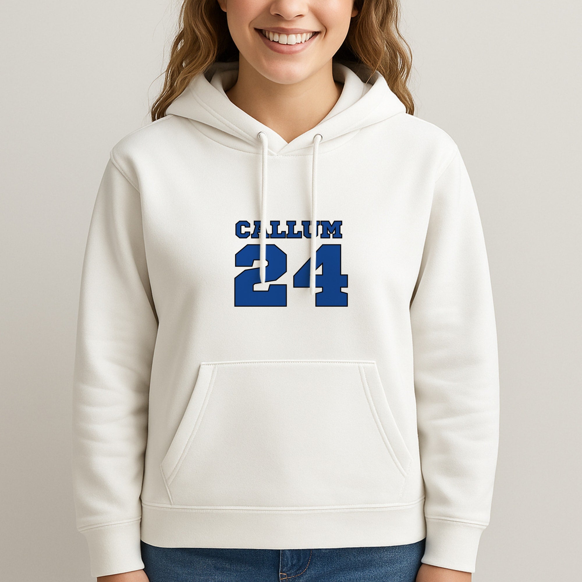 Dark Blue - Personalised Football Unisex Hooded Sweatshirt