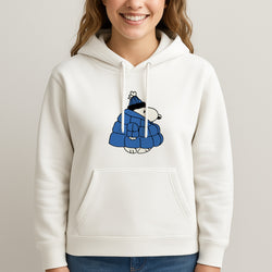 Cartoon Beagle Puffer Jacket Blue Unisex Hooded Sweatshirt
