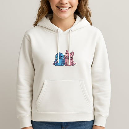 Best Friends - Pink Alien Unisex Hooded Sweatshirt