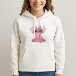 Sitting Down - Pink Alien Unisex Hooded Sweatshirt