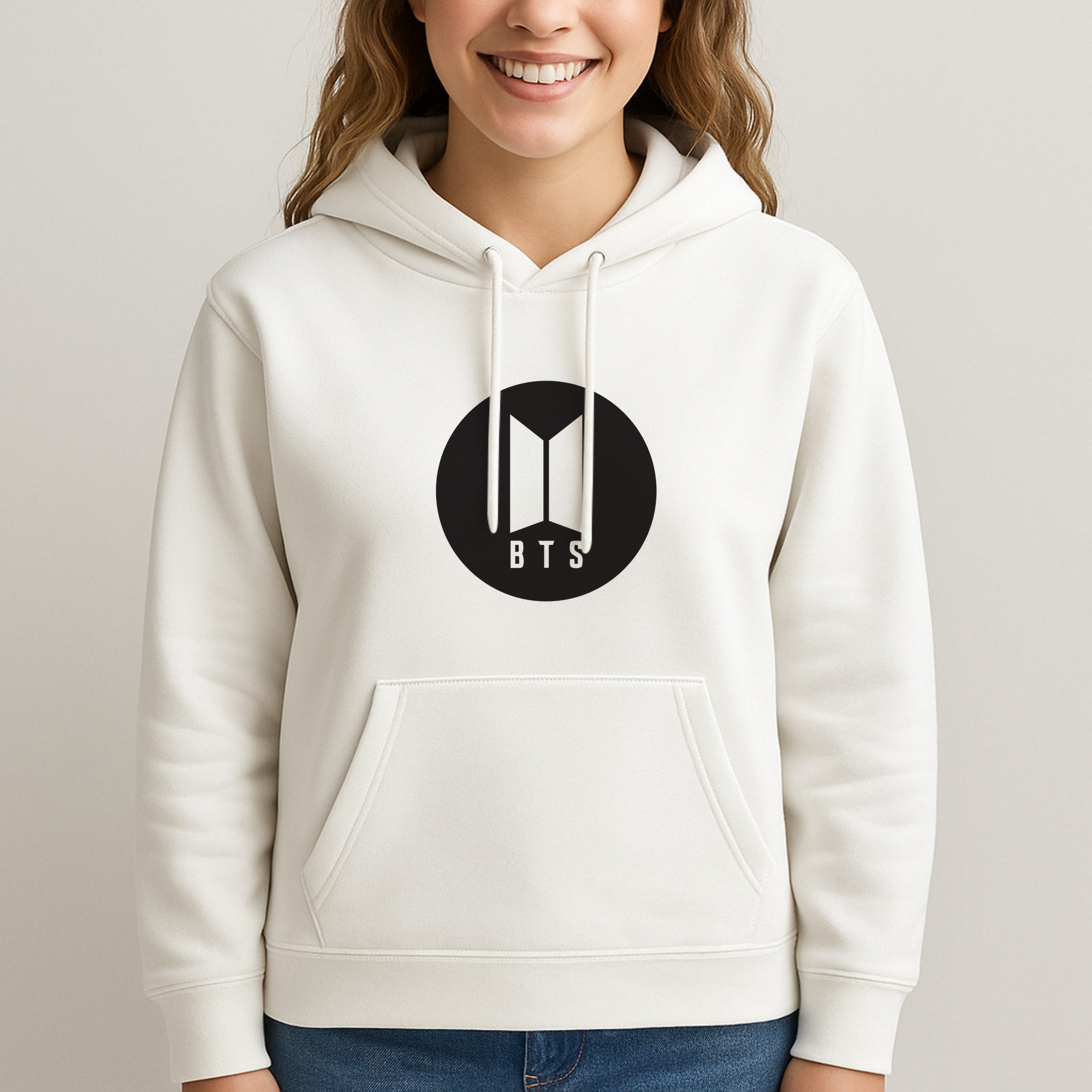 BTS logo Black - K Pop Hoodie