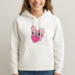 Holding Heart - Pink Alien Unisex Hooded Sweatshirt