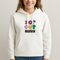 Icon Pattern - Personalised Superhero Comic Unisex Hooded Sweatshirt
