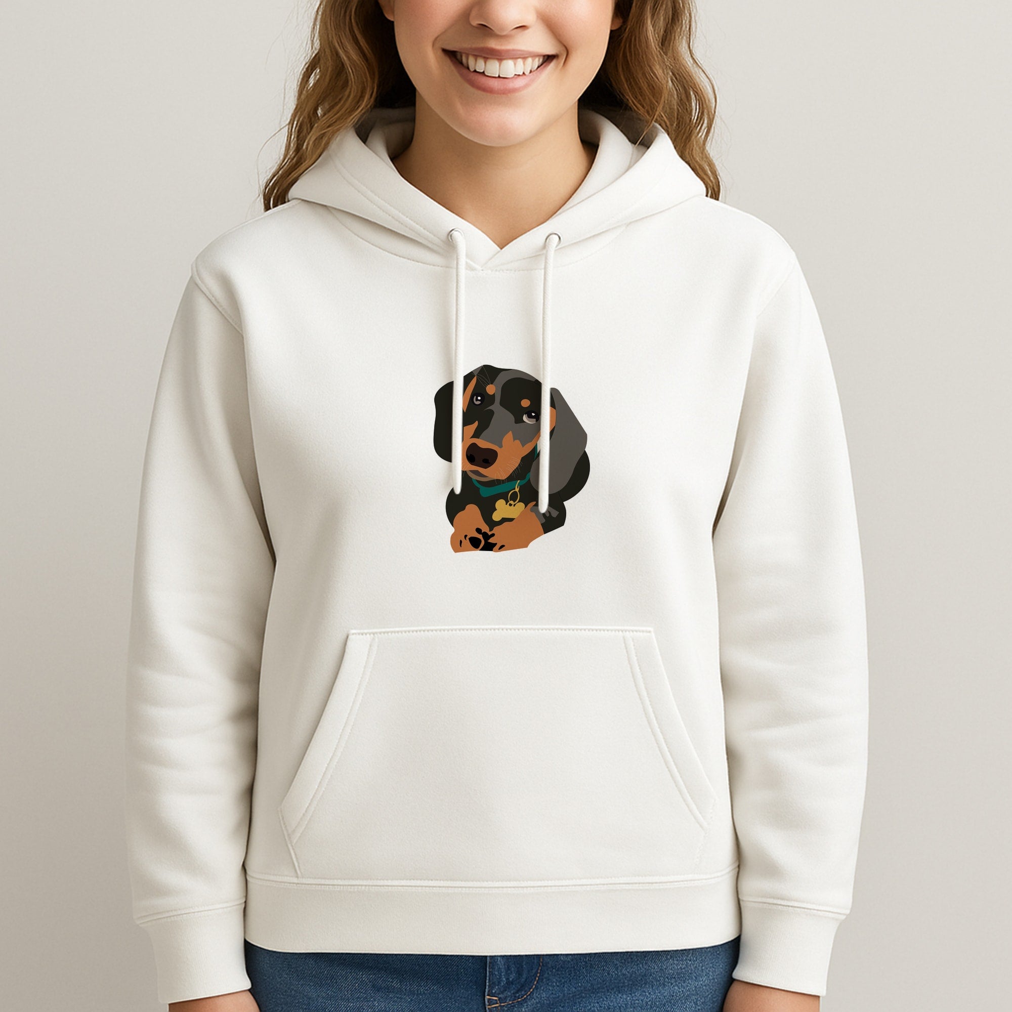 Black & brown - Dachshunds Unisex Hooded Sweatshirt