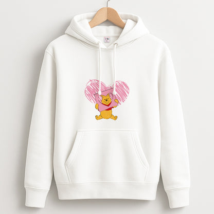 Pooh Heart Drawing Valentine's Unisex Hoodie