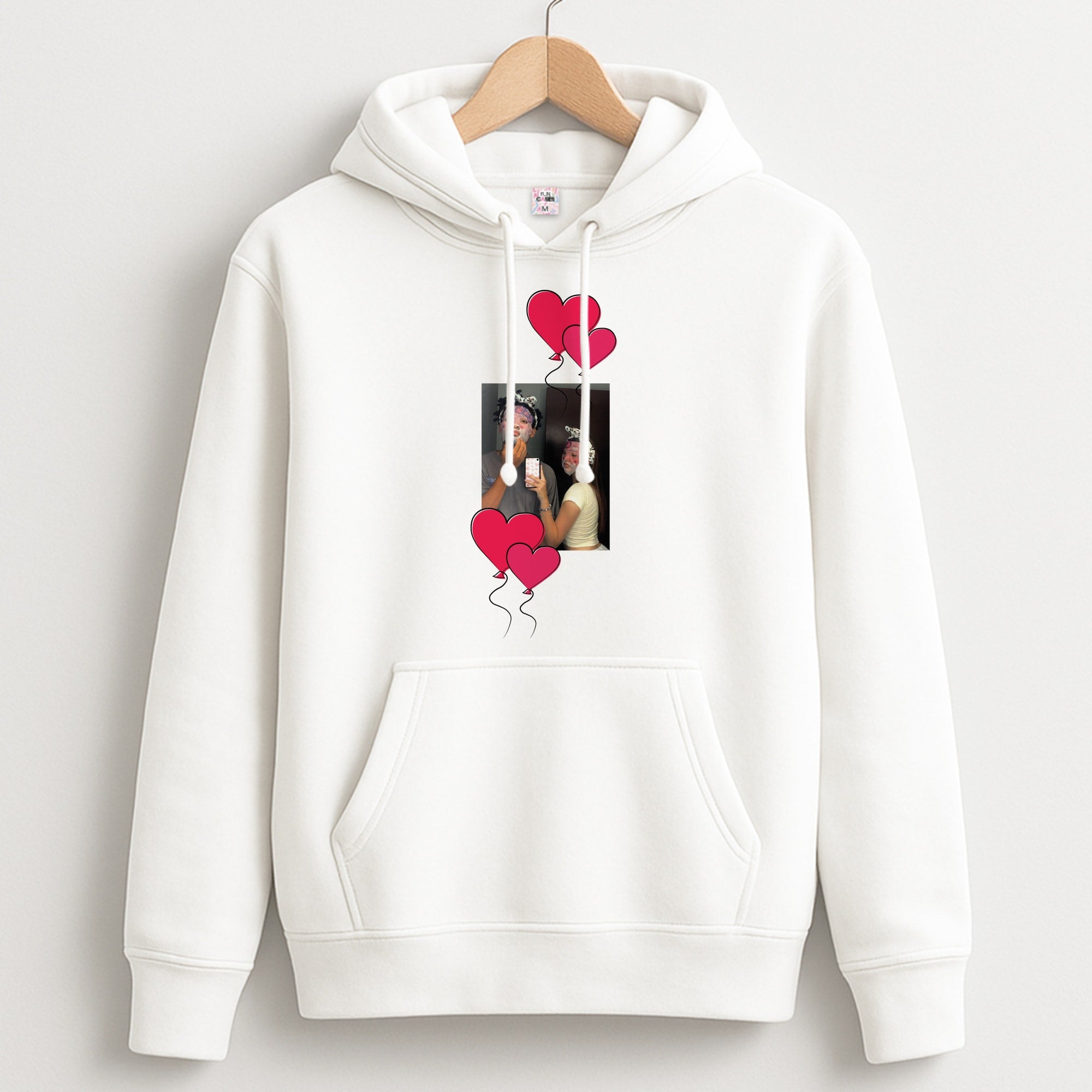 Heart Balloons - Personalised Couples Hoodie