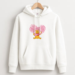 Pooh Heart Drawing Valentine's Hoodie