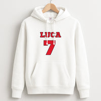 Red - Personalised Football   Hoodie