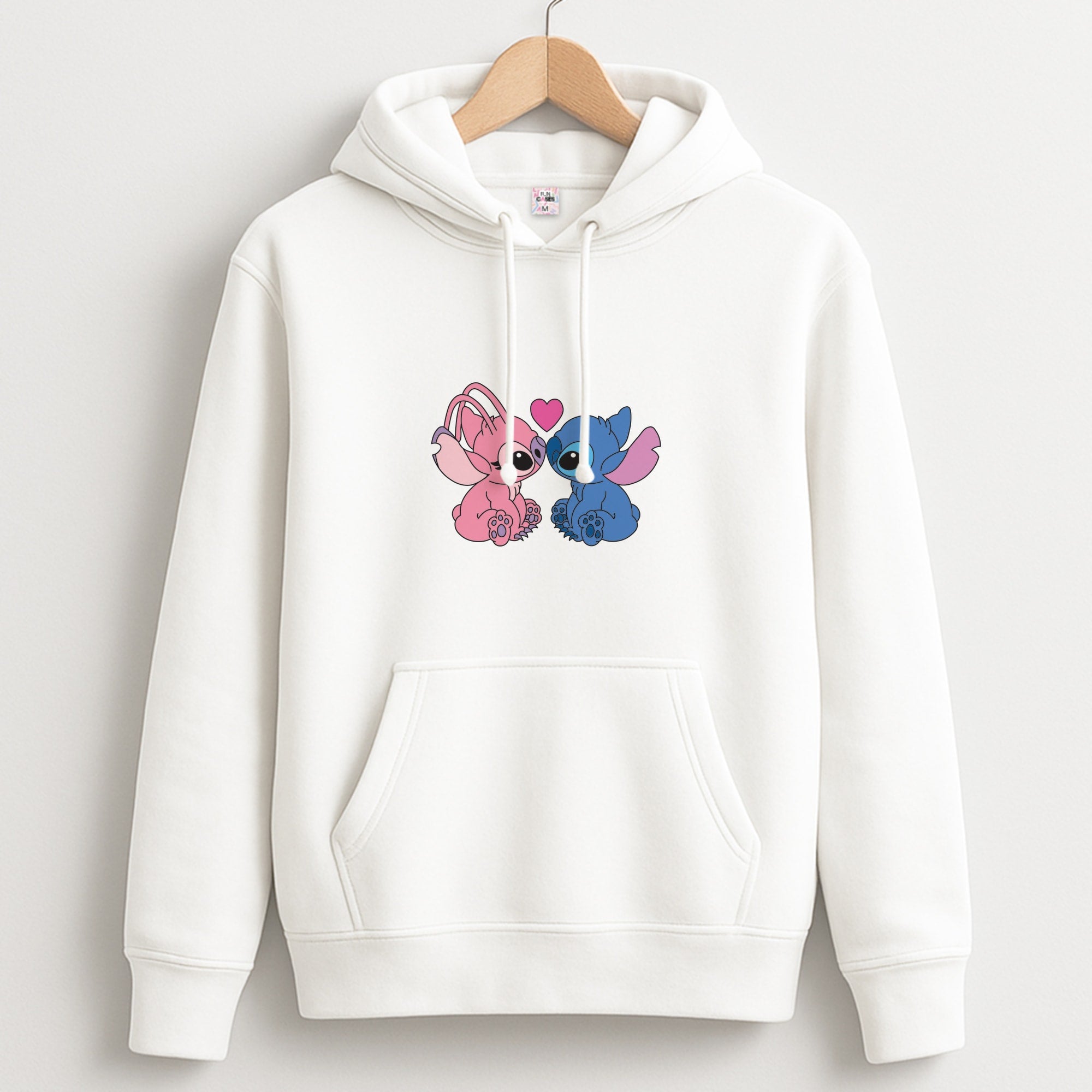 Angel And Blue Alien - Pink Alien Hoodie