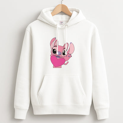Holding Heart - Pink Alien Unisex Hoodie